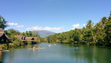 Rowing on the lake inside Villa Escudero in Quezon