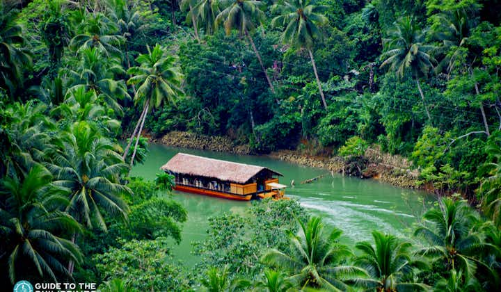 Aerial view of a Loboc River Cruise Tour in Bohol