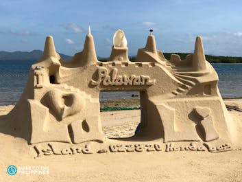 Sand castle in a beach in Palawan