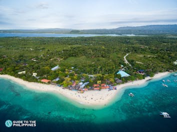 Aerial view of Moalboal island in Cebu