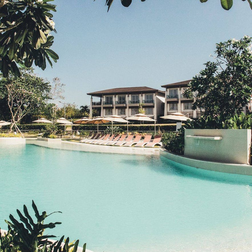 The pool area of ACEA Subic Beach Resort
