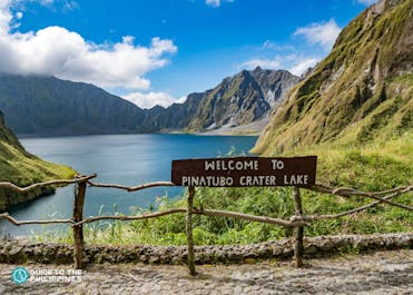 Welcome signage in Mount Pinatubo Crater Lake