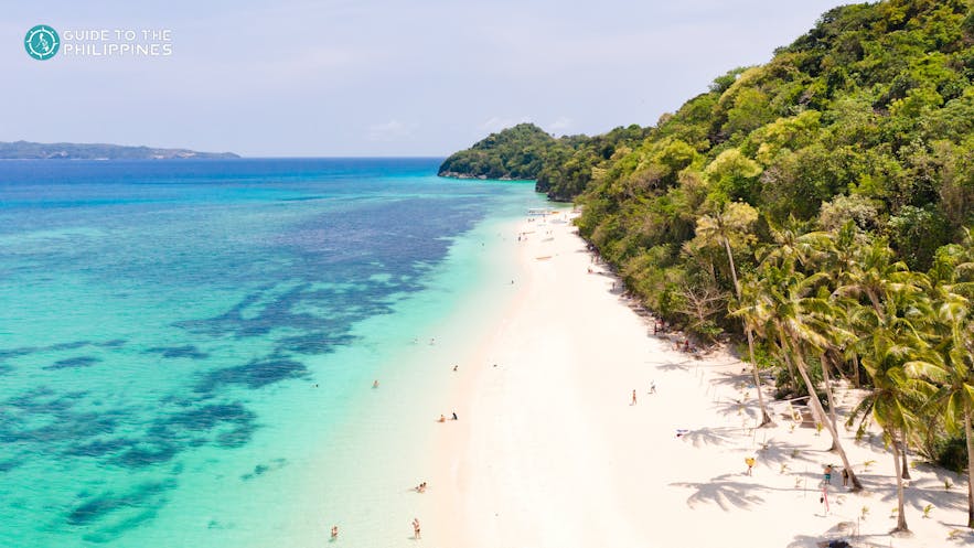 Aerial view of White Beach in Boracay