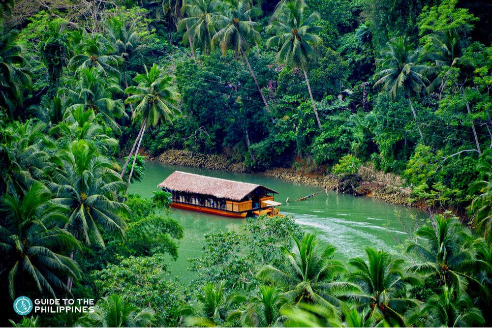 Boat during the Loboc River Cruise Tour in Bohol
