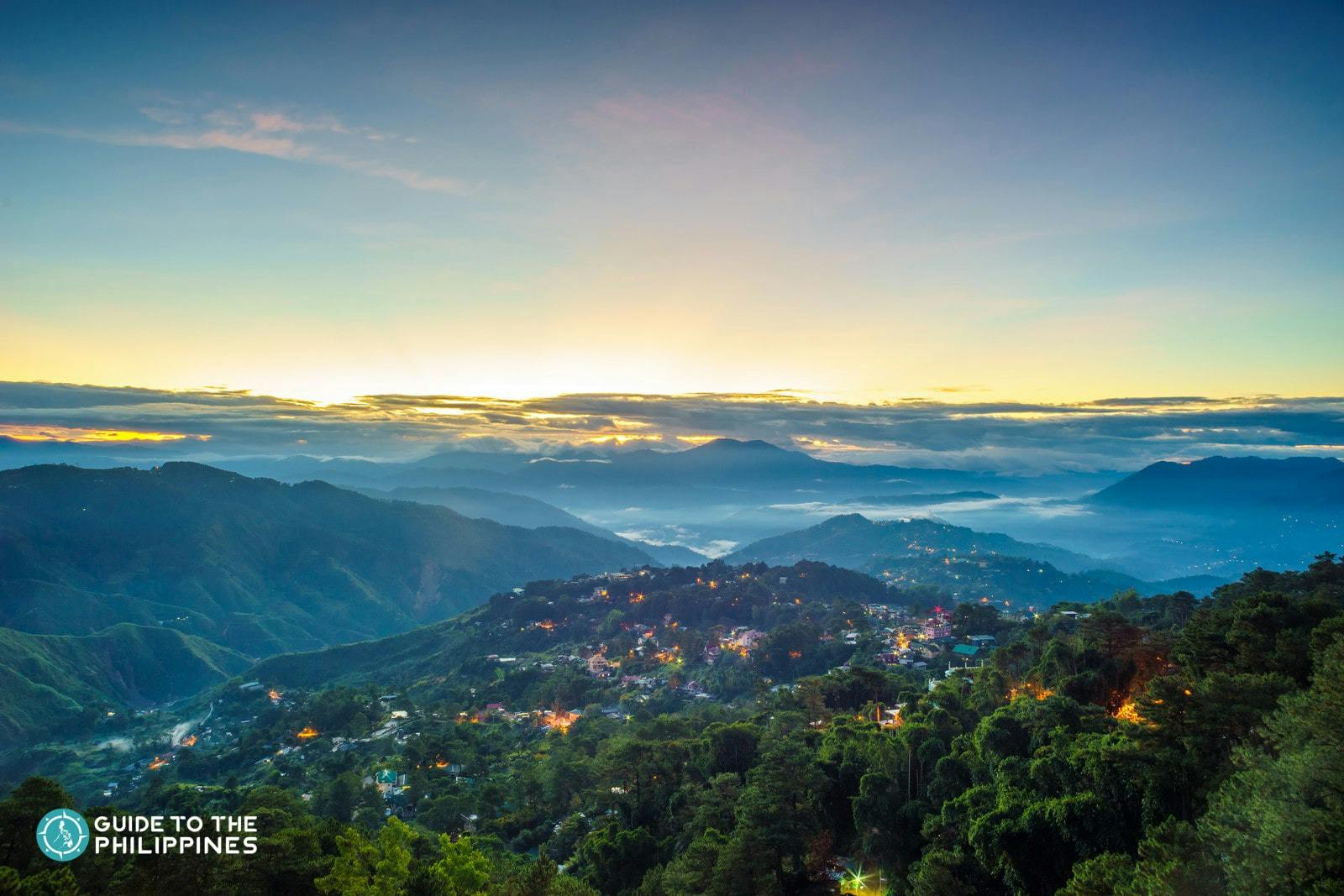 View of the sunset from Mines View Park in Baguio City