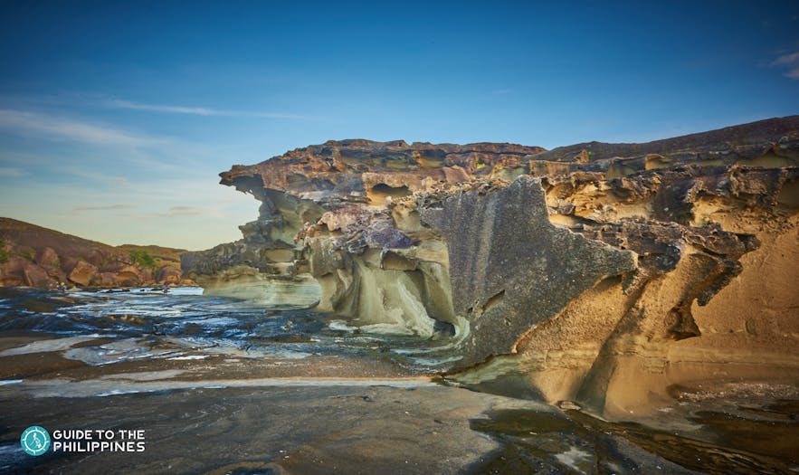 View of a rock formation on Biri Island