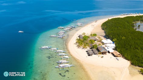 Aerial view of Starfish Island in Puerto Princesa Palawan