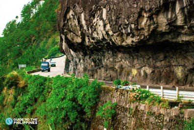 A car passing through Halsema Highway in Benguet