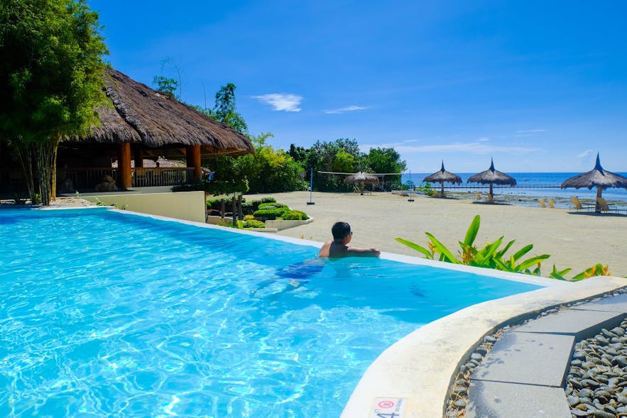 Pool and beachfront of Bluewater Panglao Beach Resort