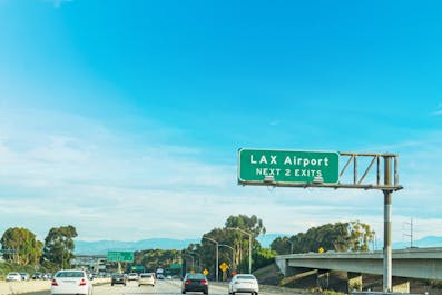 Road going to Los Angeles Airport in California