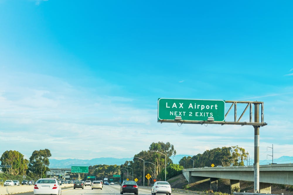 Road going to LAX airport