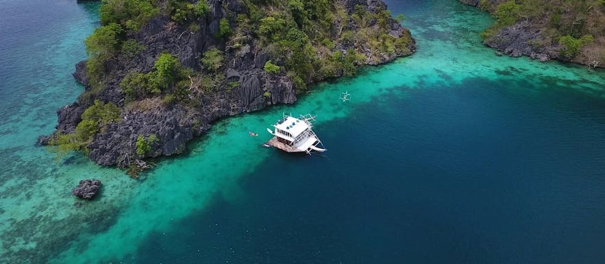 Aerial view of the Paolyn Houseboat