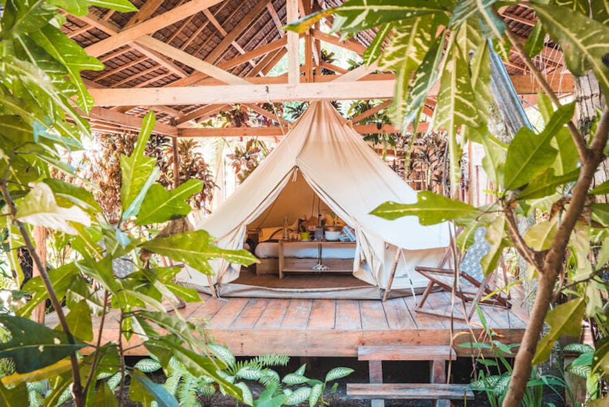 A glamping tent in Soultribe Beach Retreat