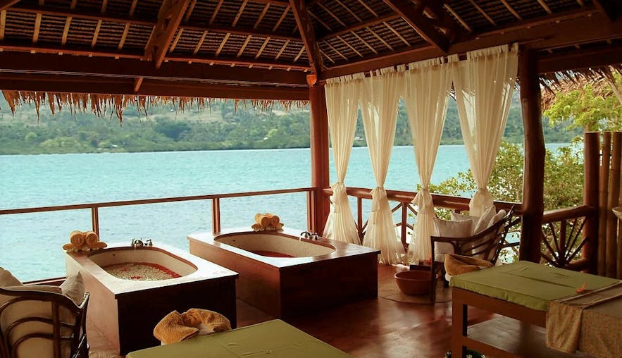 A spa treatment hut in Badian Island Wellness Resort