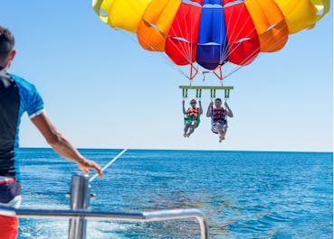 Parasailing in Boracay Island with group of friends