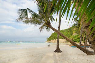 Famous white beach sand of Boracay Island