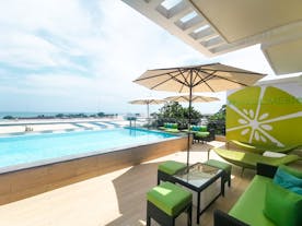 Poolside view of LIME Hotel Boracay located at the rooftop
