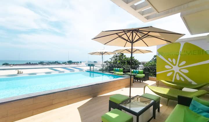 Poolside view of LIME Hotel Boracay located at the rooftop