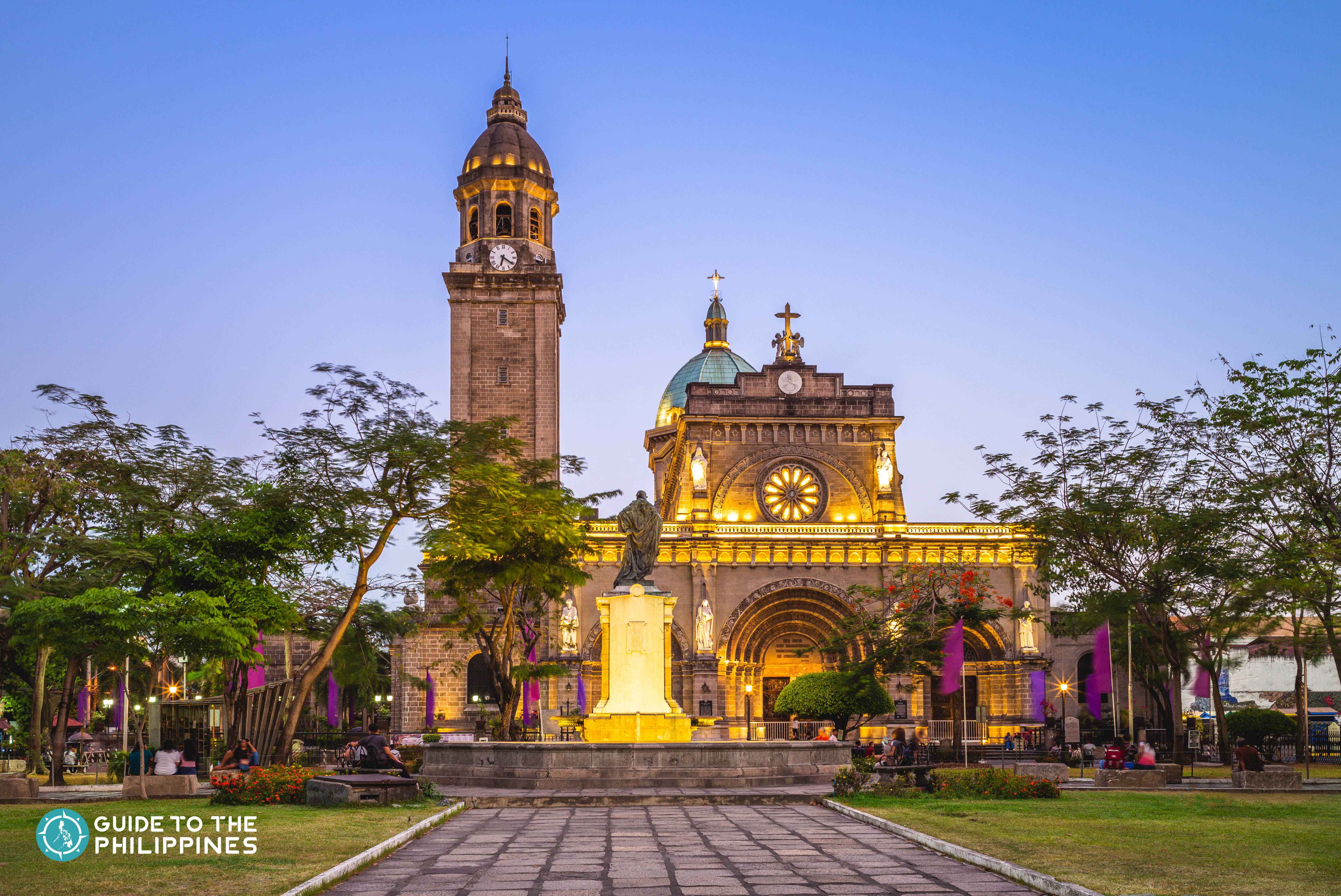 Plaza Roma with a view of Manila Cathedral inside Intramuros