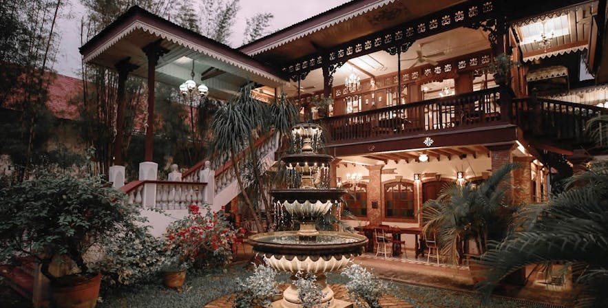 A fountain by Sulyap Gallery and Cafe's Casa San Juan