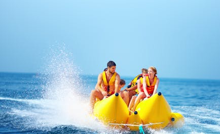 Banana boat ride with friends in Boracay Island