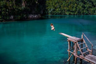 Board jumping at Subga Lagoon