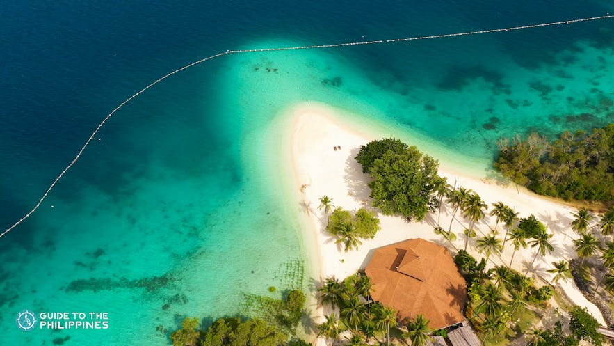 Aerial view of Malipano Island in Samal
