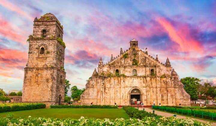 Colorful skies in Paoay Church in Laoag, Ilocos Norte