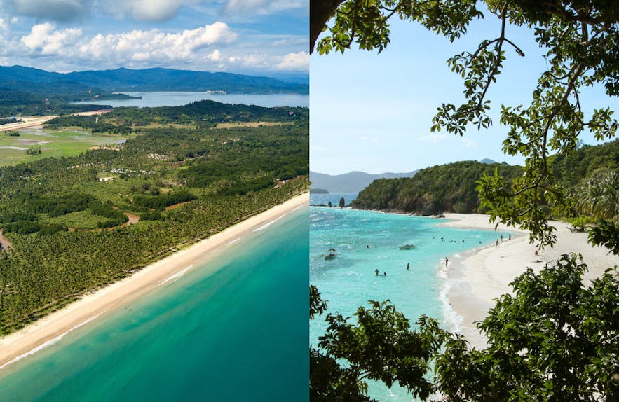 Long Beach in San Vicente Palawan and Malcapuya Island Beach in Coron, Palawan