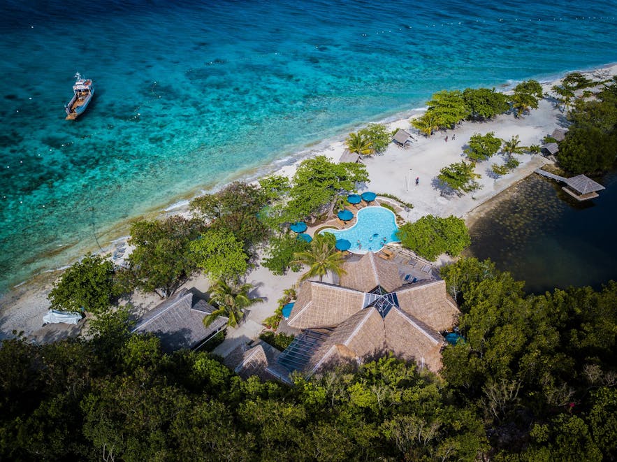 Aerial view of Sumilon Bluewater Island Resort