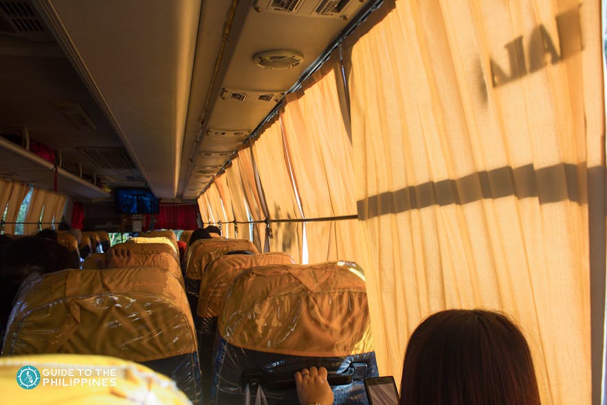 Inside a bus in the Philippines
