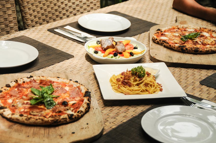 Kermit Siargao Surf Hotel & Restaurant's pizzas and pasta