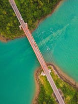 Aerial View of Bridge at Quezon Pagbilao Island