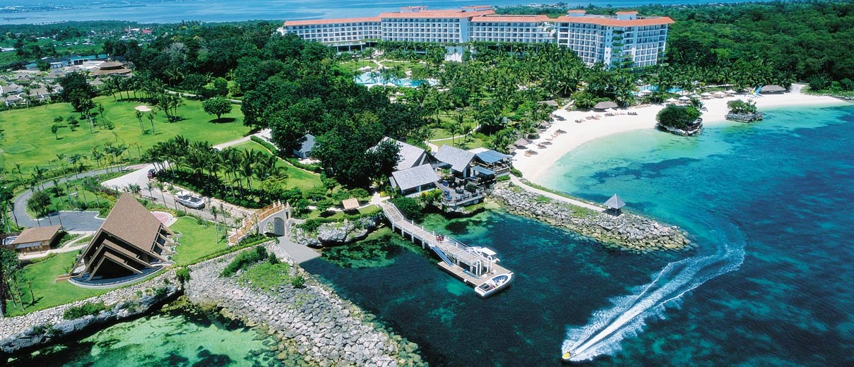 Aerial view of Shangri-La Mactan Resort & Spa