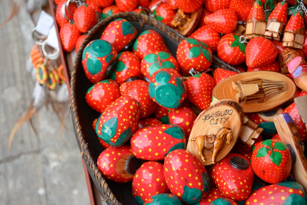 handmade strawberry keychain in Baguio