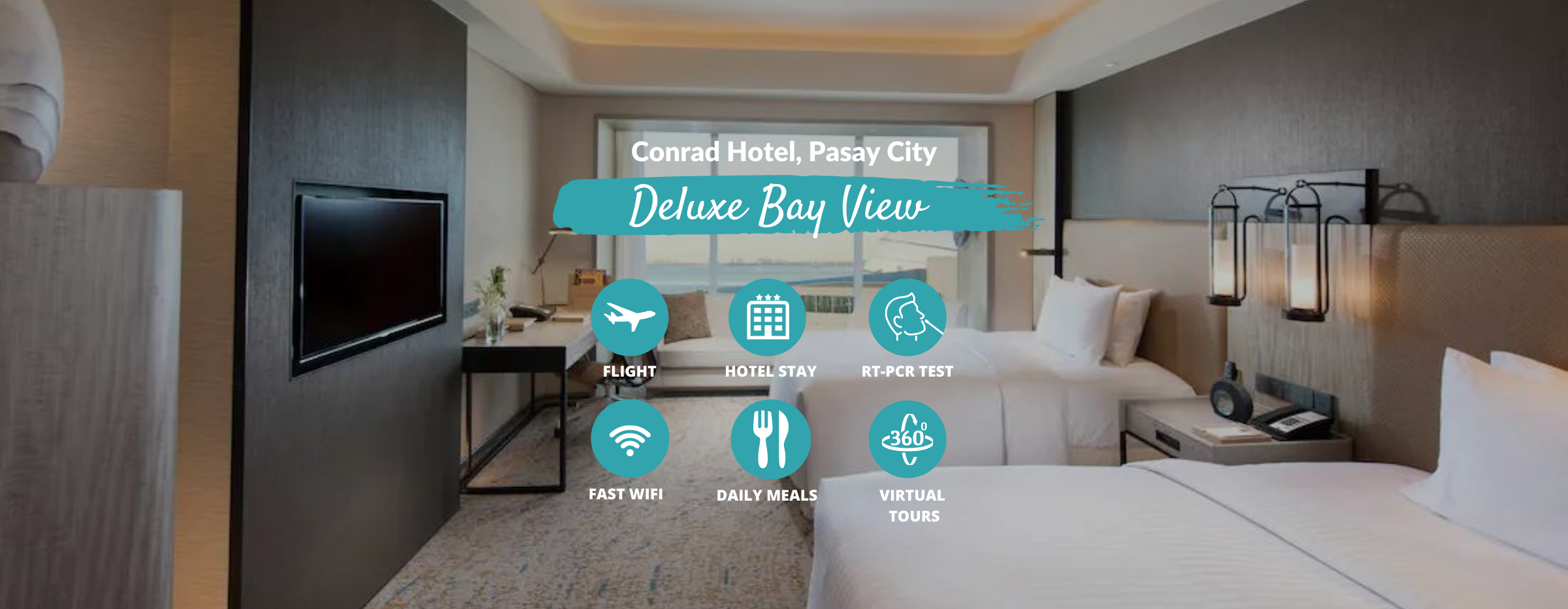 Manila Quarantine from LAX at Conrad Hotel with Philippine Airlines, Meals & Virtual Tours