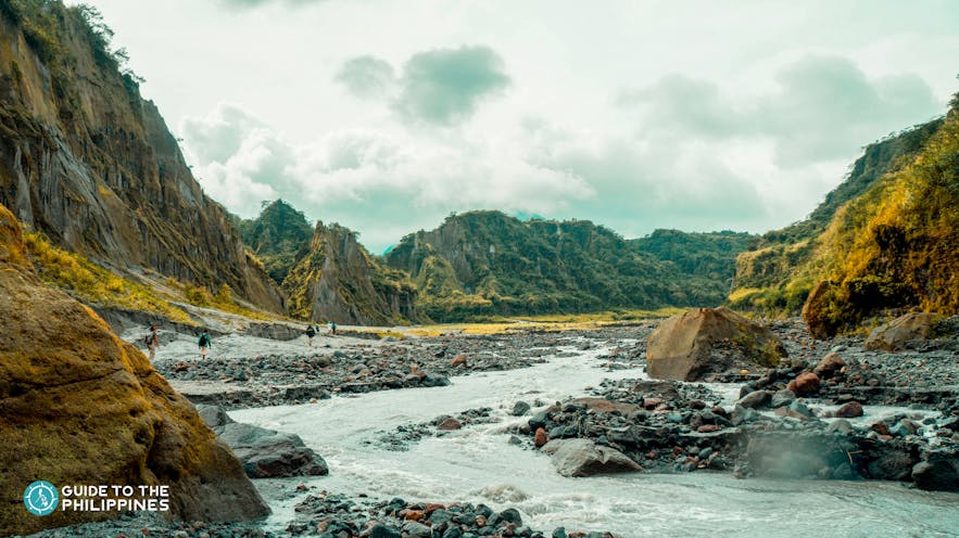 Hikers on a trail to Mt. Pinatubo
