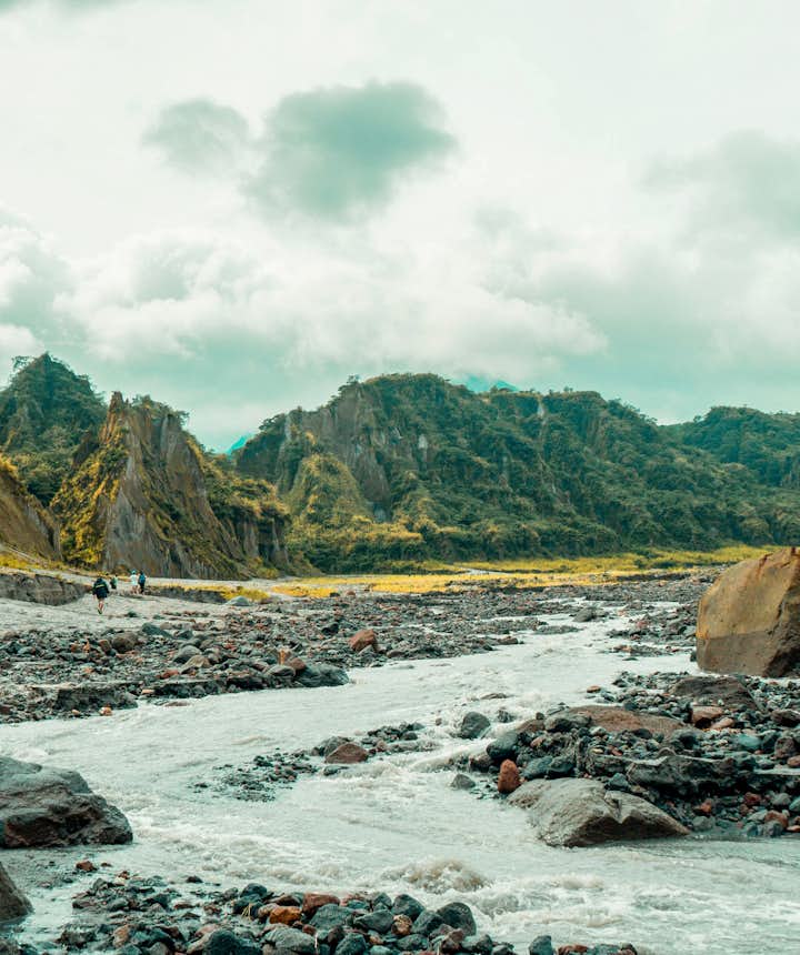Hikers on a trail to Mt. Pinatubo