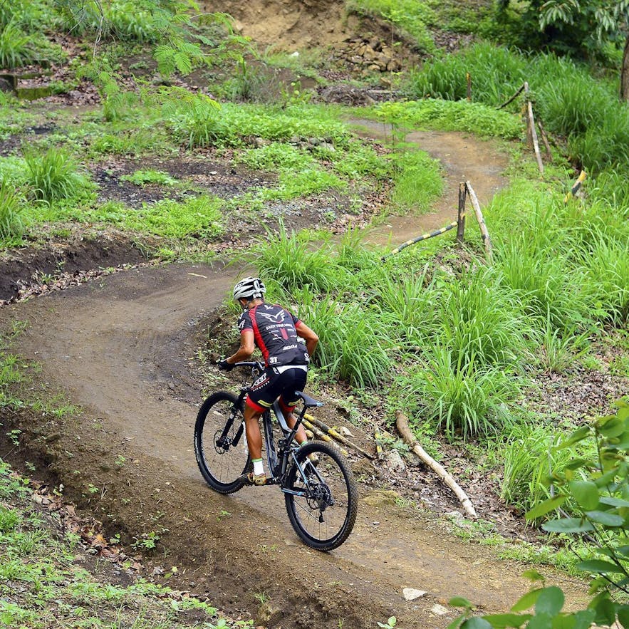 Biker on Heroes Bike Trail in Taguig City