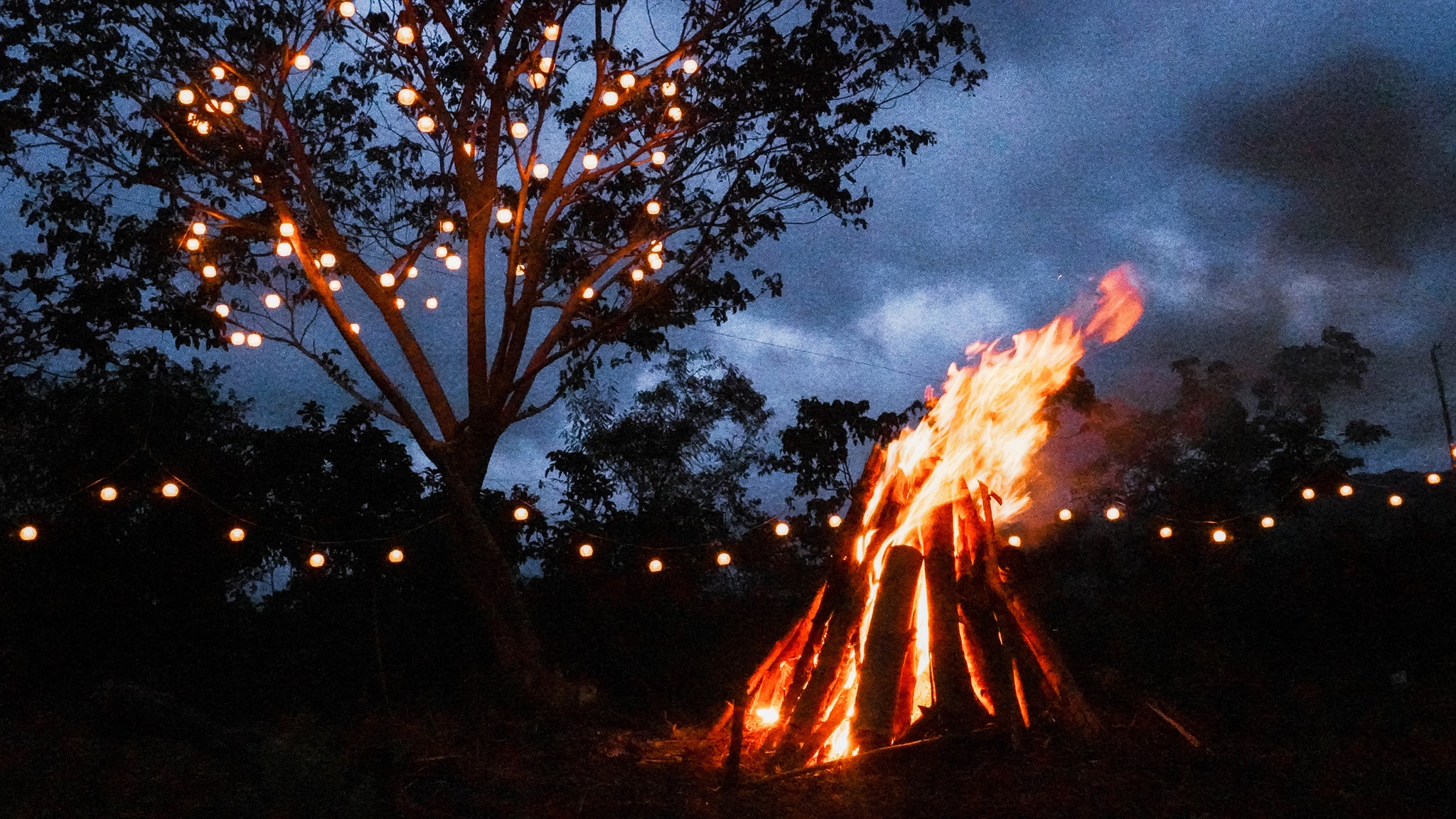 Bonfire setup at Kalinaw sa Kalawakan Bulacan