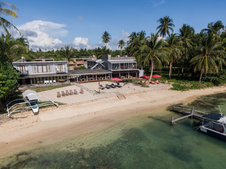 Drone shot of Reef Beach Resort