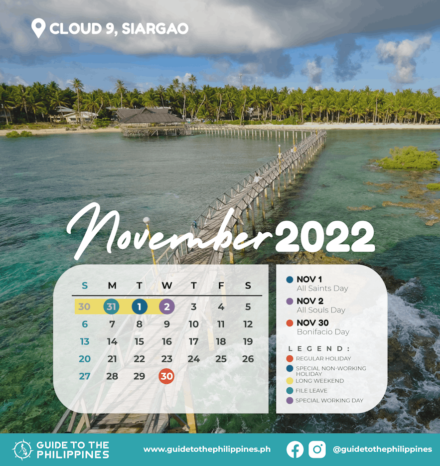 Guide to the Philippines 2022 November Calendar with Holidays