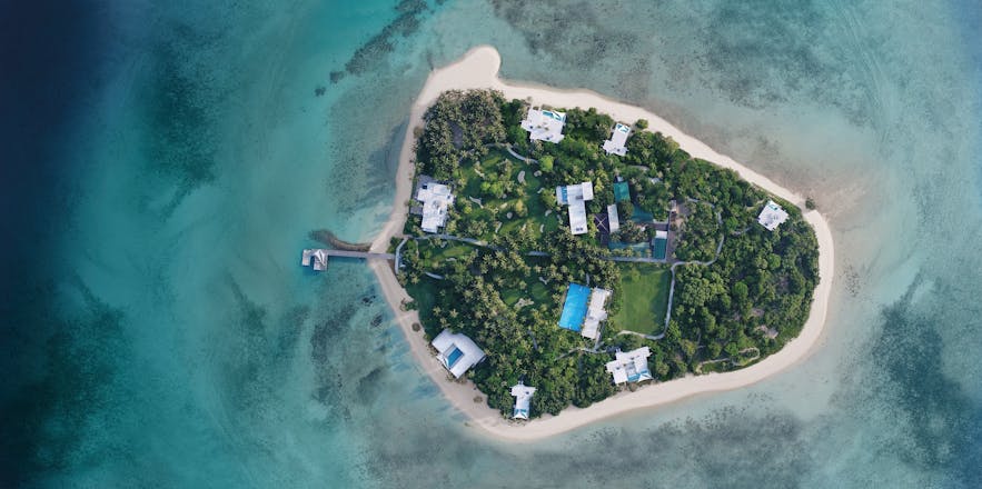 Drone shot of Banwa Private Island Resort