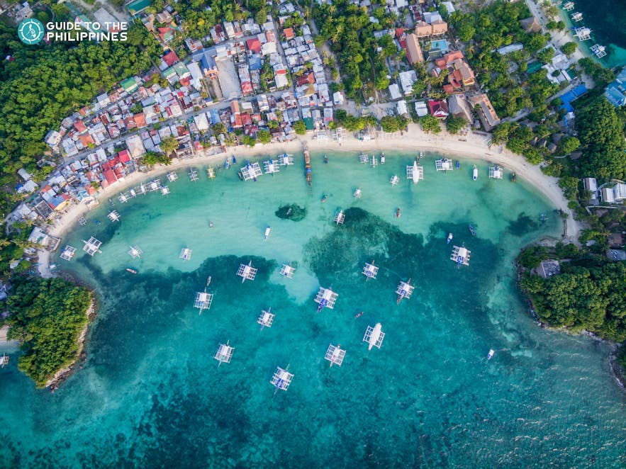 Aerial view of Malapascua Island