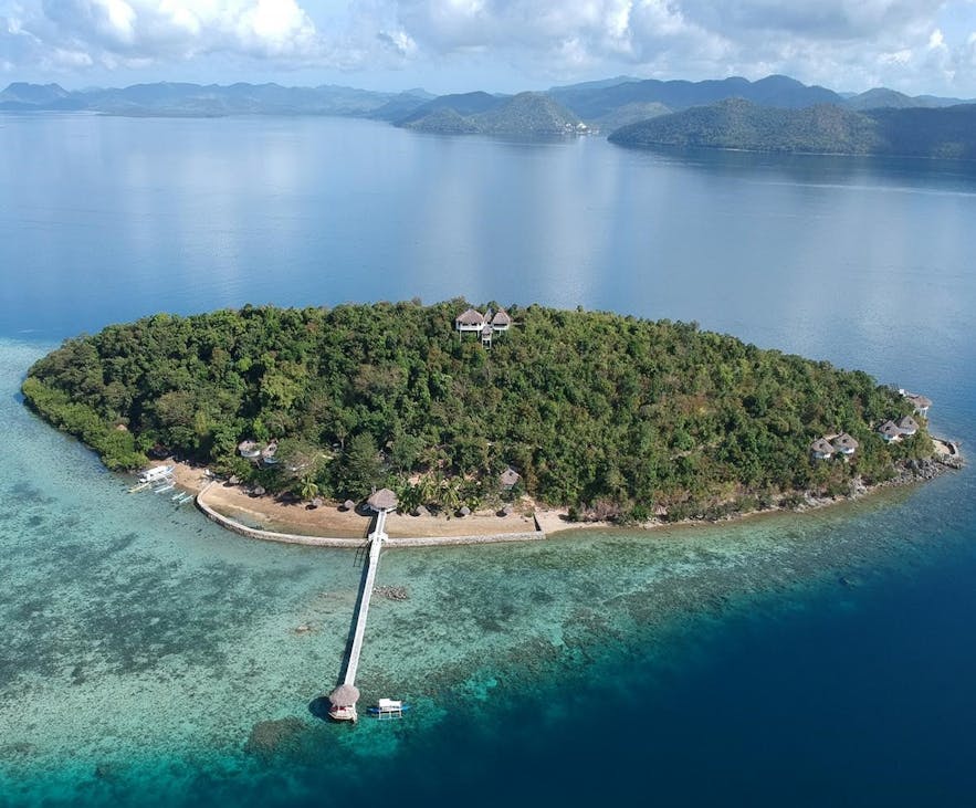 Aerial view of Iris Island Eco Resort