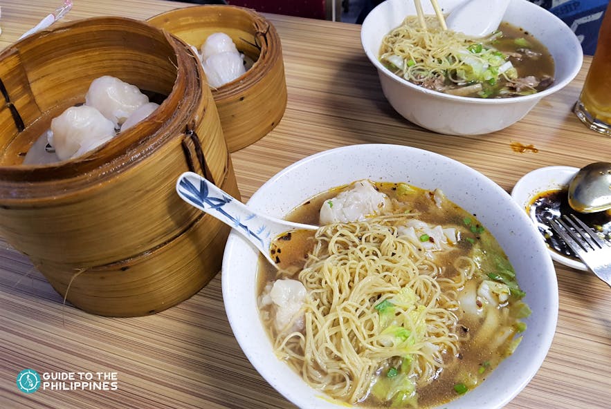 Noodles and dumplings in Binondo