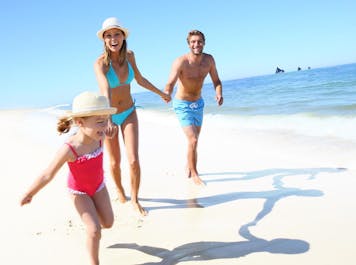 Family enjoying the white beach at Discovery Shores Boracay