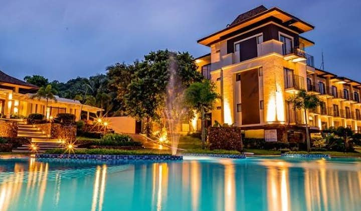Swimming Pool at night. Bacau Bay Resort Coron, Palawan