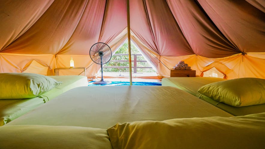 Interior of Nayomi Sanctuary Resort's  glamping tents
