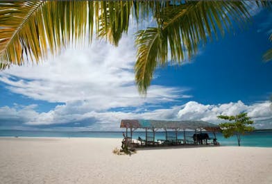 View of the beachfront at Bantayan Island in Cebu
